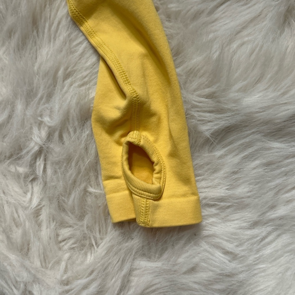 ECHT Arise Scrunch Long Sleeve Crop Top Small Yellow Athleisure - Picture 7 of 7